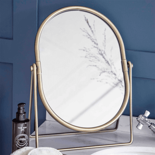 Image showing the Novello Vanity Mirror, Antique Brass product.