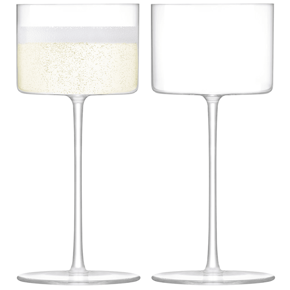 Moderne Set of 2 Cocktail Glasses, Clear