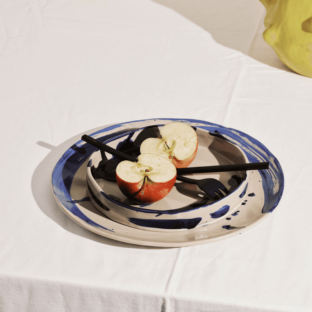 Sophia by Marie Michielssen Set of 2 Pasta Plates, Beige Blue
