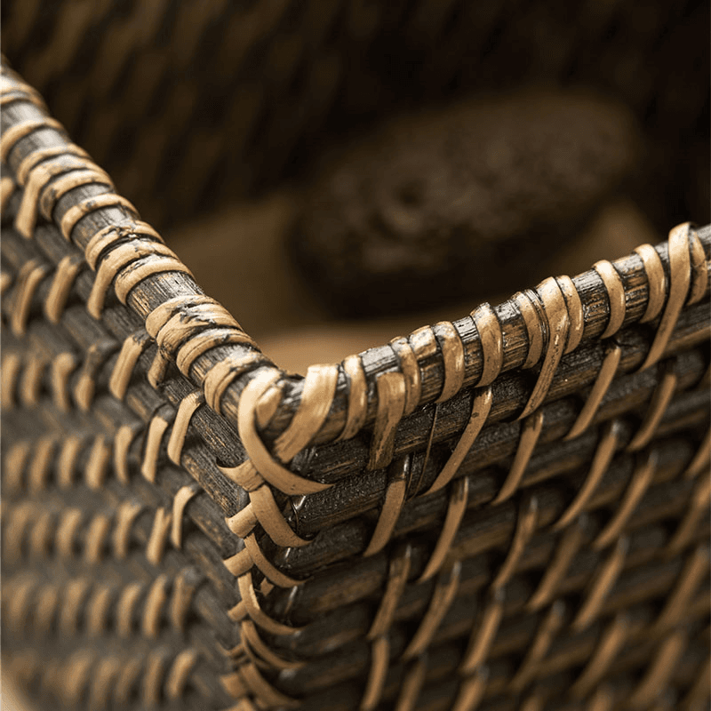Wittering Rattan Rectangular Storage Box, Antique Brown