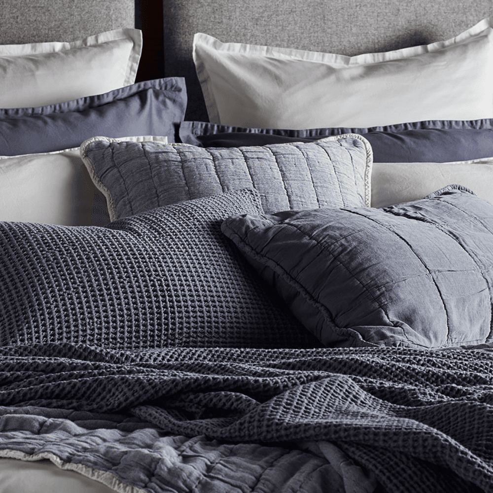 Vivienne Quilted Cushion Cover, French Blue