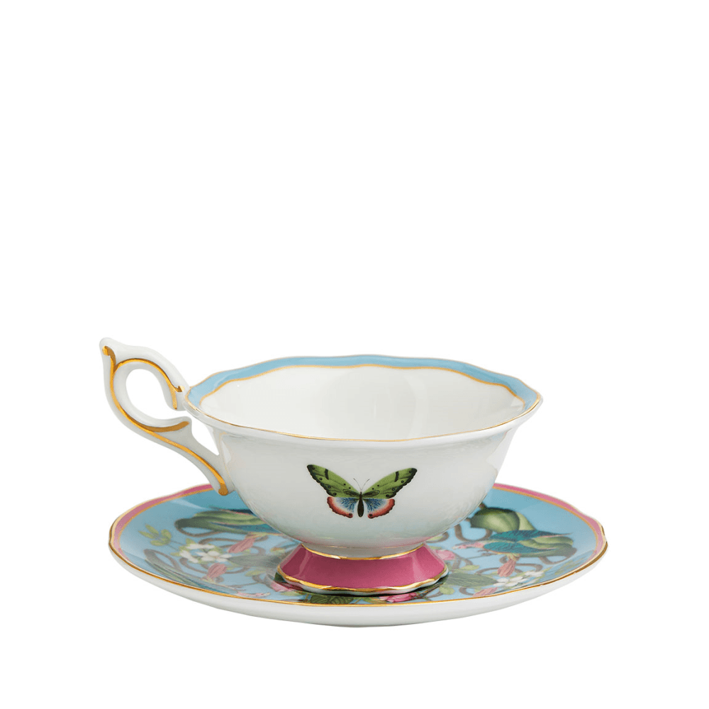 Wonderlust Menagerie Teacup & Saucer, Aqua