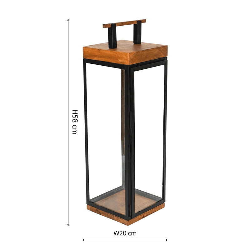 Grace Lantern, Black/Brown