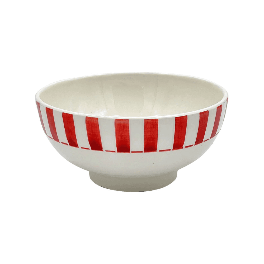 Stripes Medium Bowl, Red