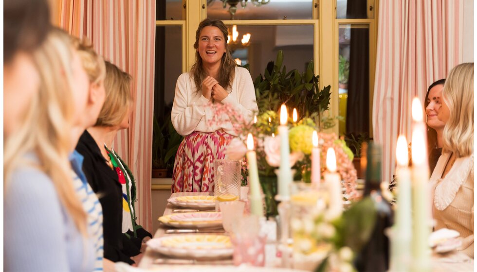 Supper Club with Skye McAlpine | Skye McAlpine giving speech to her supper club guests