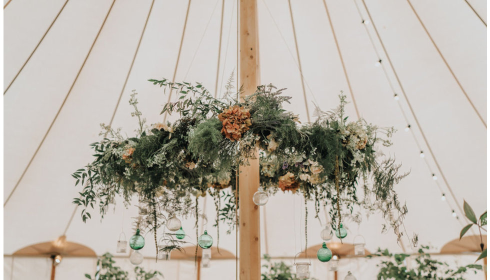 The flowers in the marquee by the florist - Chrissie Wiltshire 