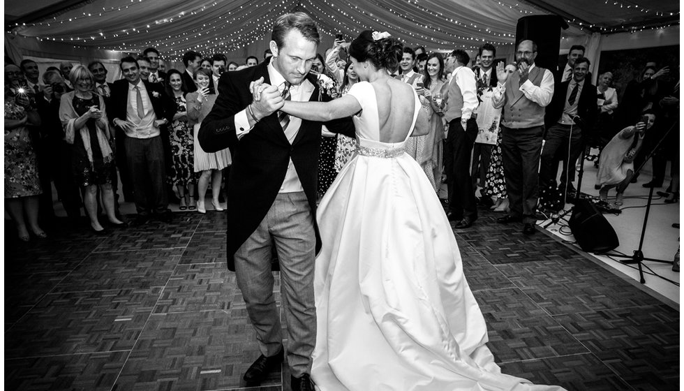 The couple doing their first dance.