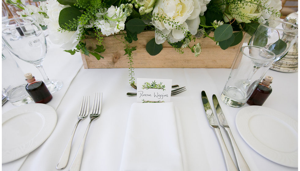 The details of the table setting.