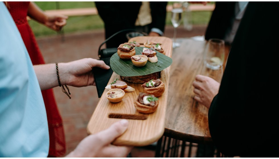 Delicious bespoke canapes for the wedding reception
