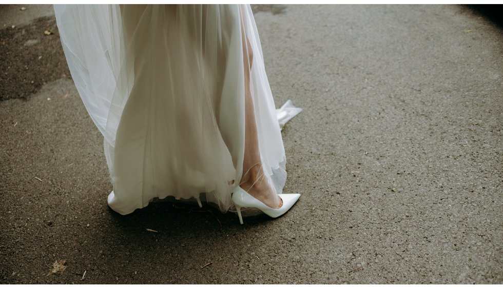White Prada wedding shoes