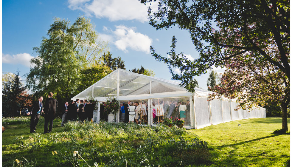 The marquee in the garden.