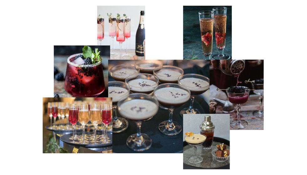 A moodboard of autumn cocktails.