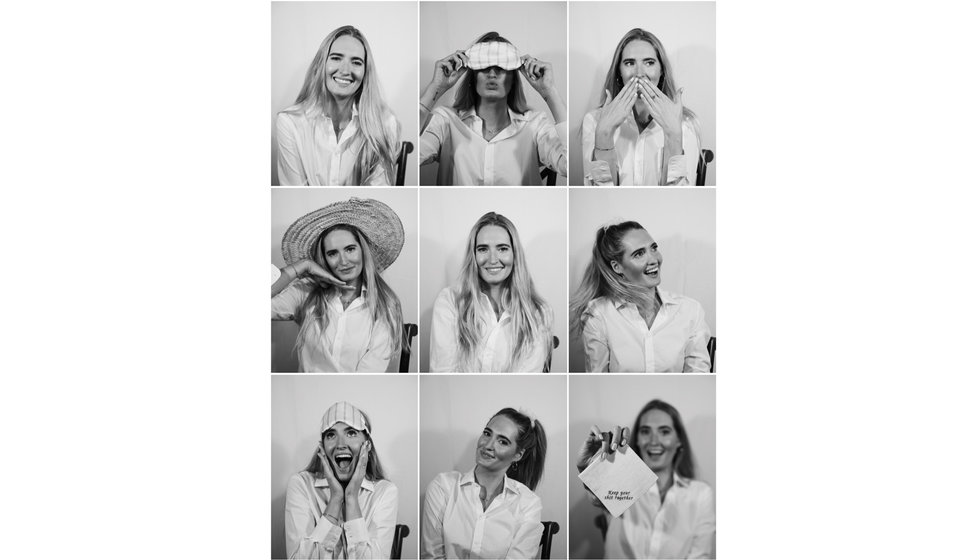 The founder Georgie in a series of headshots.