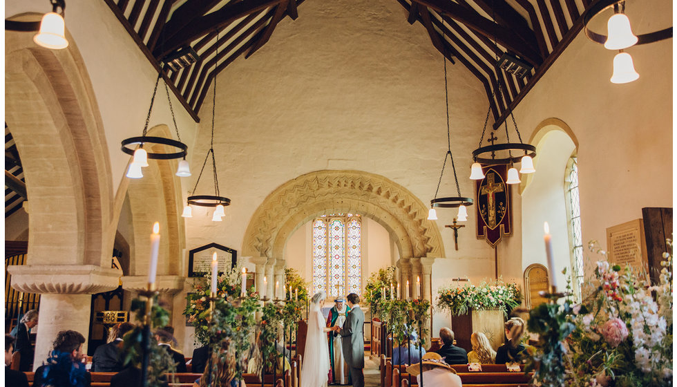 The interior of the Church where Jack and Caz got married.