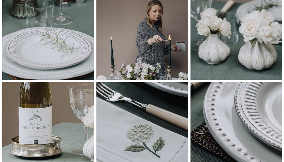 6 detail shots from our 3rd styled tablescape with Chenai from ByChenai.
