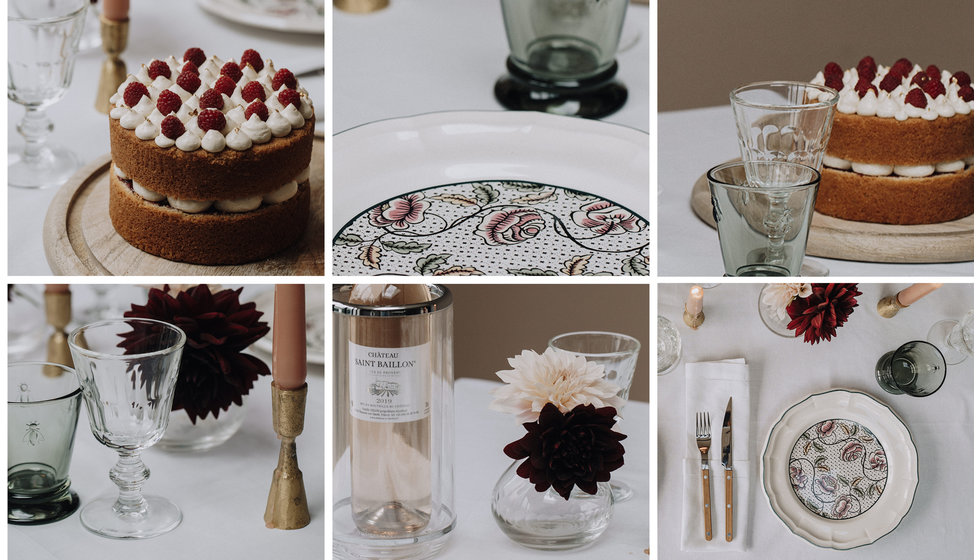 Six photos of our last tablescape. 