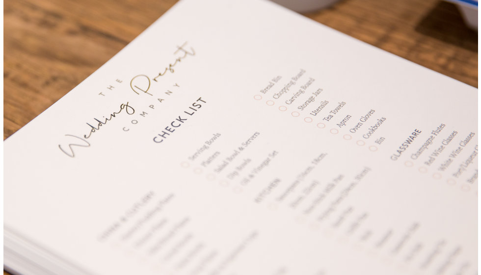 A wedding check list designed by The Wedding Present Company.