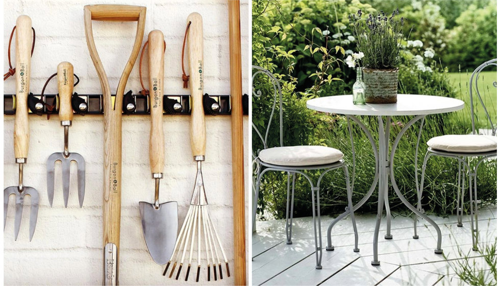 Tools and outdoor seating - both great gifts for those who love to spend time in outdoor space.