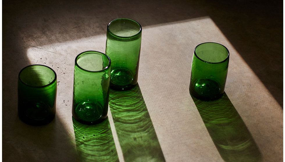 Kalinko tumblers made out of recycled glass. 