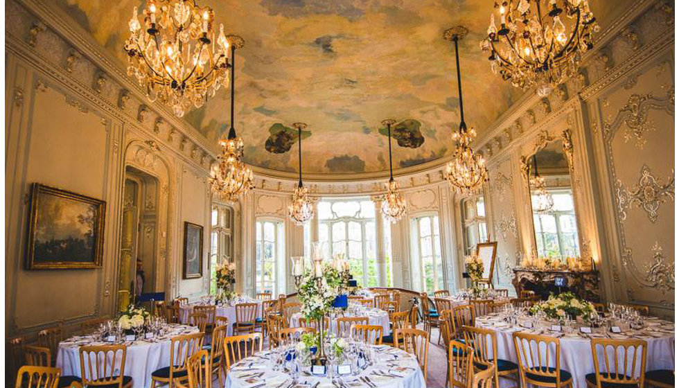 The beautiful room at the Saville Club where the wedding breakfast was held.