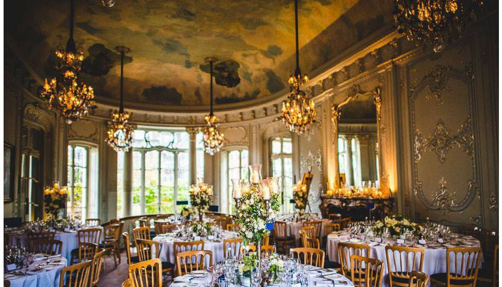 The stunning room where the bride and groom got married in the Saville Club. 