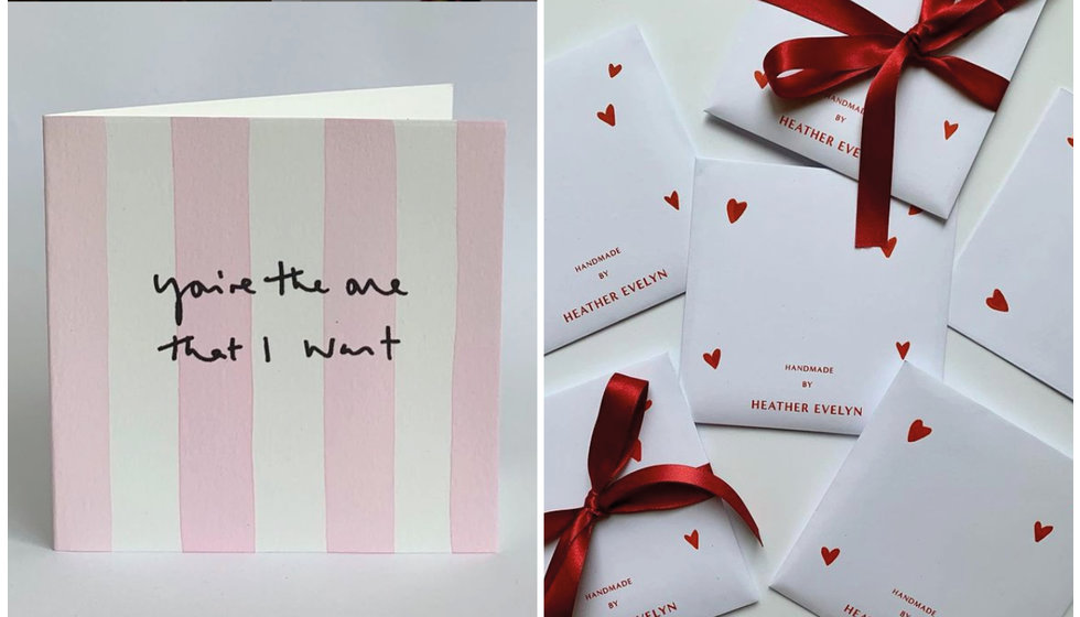 Hand painted valentines day cards.