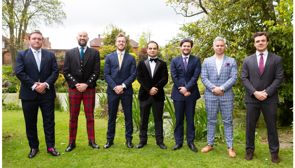 Nick and his 6 groomsmen.