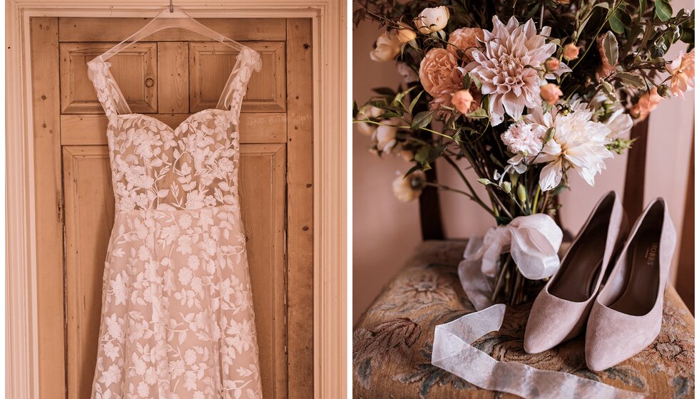 WPC Couple Kate and Andrew’s Sustainable & Locally Sourced Wedding in York: Bridal Fashion, Dress, Shoes