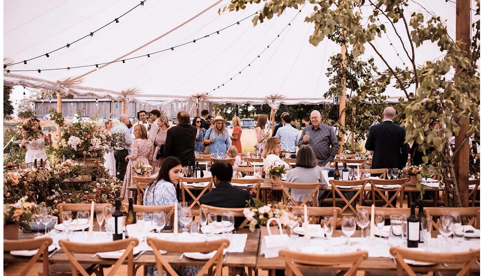 WPC Couple Kate and Andrew’s Sustainable & Locally Sourced Wedding in York: Inside the Wedding Marquee