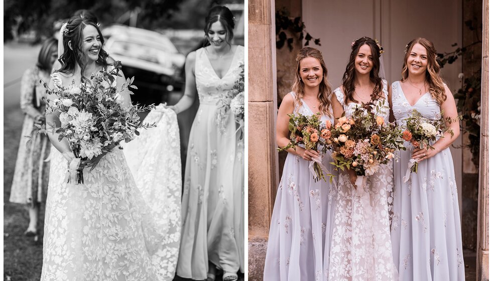 WPC Couple Kate and Andrew’s Sustainable & Locally Sourced Wedding in York: Bridesmaids Fashion