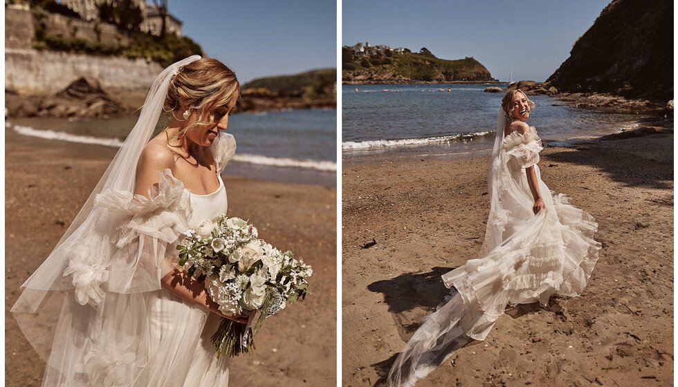 Jessica & Jack’s Idyllic Seaside Wedding in Cornwall: Bridal Fashion