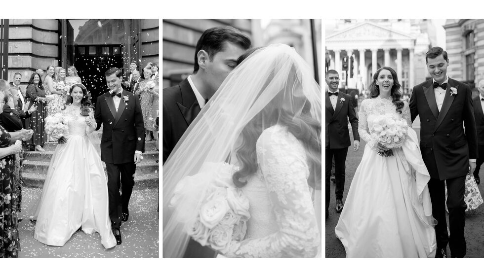 Sam & Rachel’s Old Hollywood Glam inspired London Wedding: The newly-weds