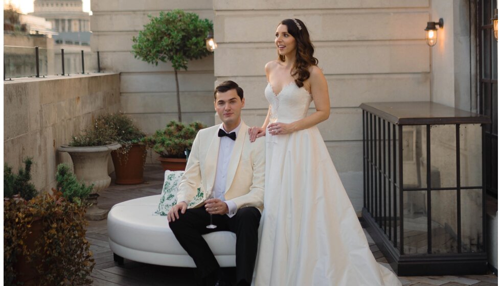 Sam & Rachel’s Old Hollywood Glam inspired London Wedding: The Newlyweds at The Ned