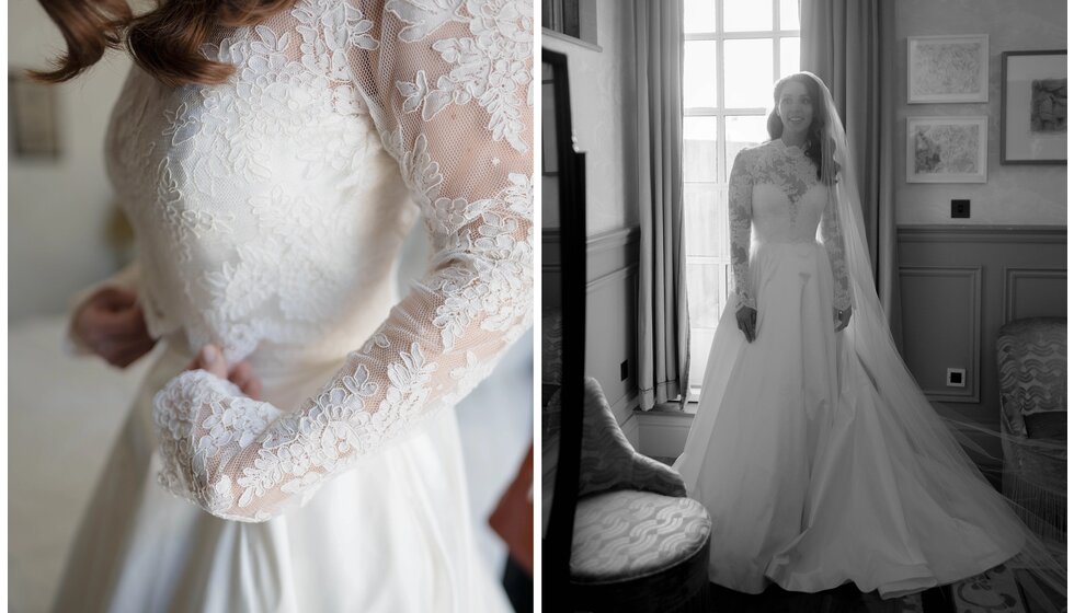 Sam & Rachel’s Old Hollywood Glam inspired London Wedding: Bridal Fashion Details