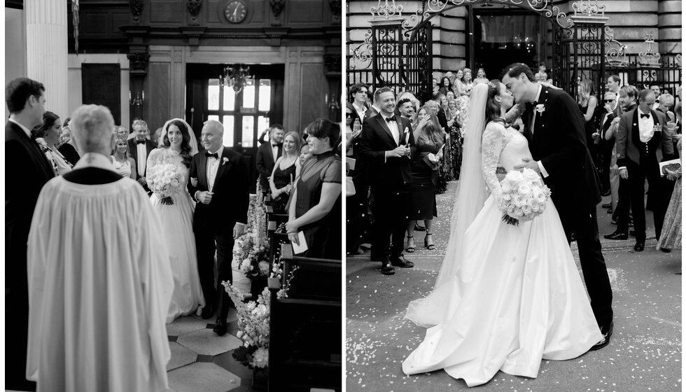 Sam & Rachel’s Old Hollywood Glam inspired London Wedding: Church Ceremony 