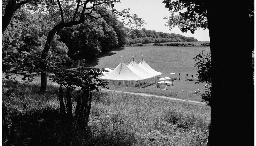 Charlotte & Harry's Magical Meadow Marquee Wedding in Oxfordshire: Marquee Setup by Original Marquees