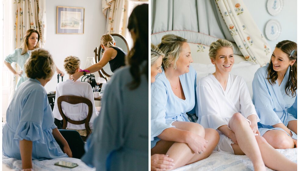 The Ultimate Wedding Planning Checklist | A bride and her bridesmaids are getting ready before the wedding ceremony.