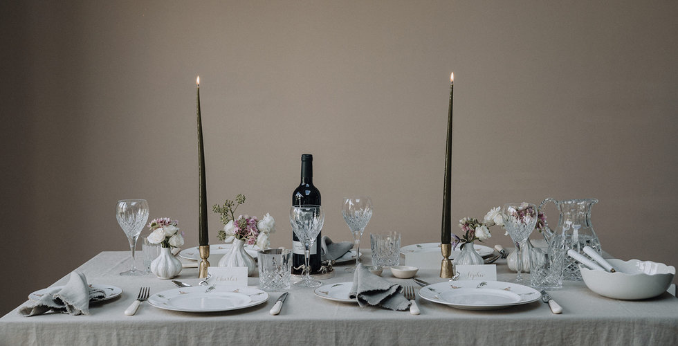 Formal tablescape styled by luxury wedding planner Chenai.