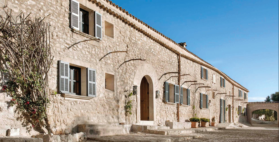 The exterior of Finca Serena a luxury boutique hotel in Mallorca.